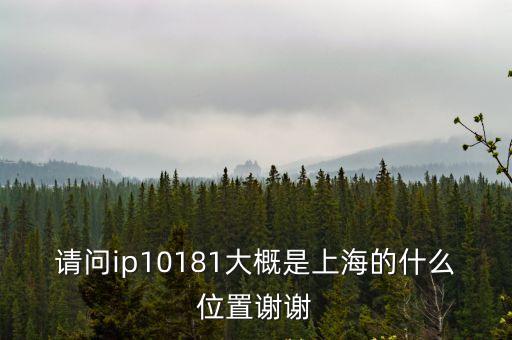 請問ip10181大概是上海的什么位置謝謝