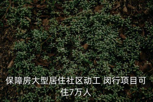 保障房大型居住社區(qū)動工 閔行項(xiàng)目可住7萬人