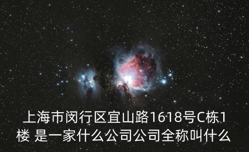 上海市閔行區宜山路1618號C棟1樓 是一家什么公司公司全稱叫什么