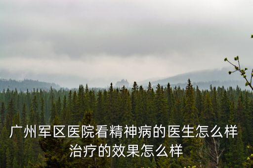 廣州軍區醫院看精神病的醫生怎么樣 治療的效果怎么樣
