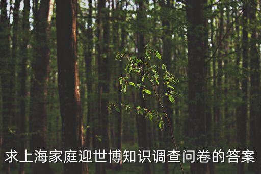 求上海家庭迎世博知識調查問卷的答案