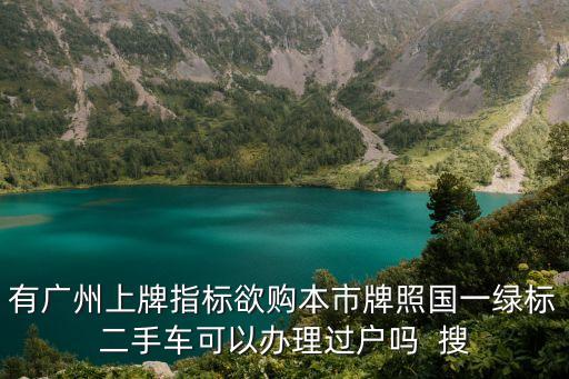 有廣州上牌指標(biāo)欲購(gòu)本市牌照國(guó)一綠標(biāo)二手車可以辦理過(guò)戶嗎  搜