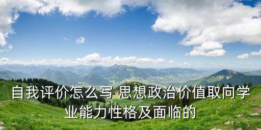 自我評價怎么寫 思想政治價值取向?qū)W業(yè)能力性格及面臨的