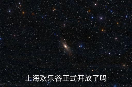 上海歡樂谷正式開放了嗎