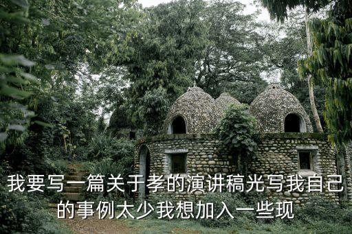 我要寫一篇關于孝的演講稿光寫我自己的事例太少我想加入一些現(xiàn)