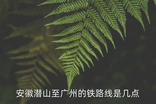 潛山到廣州火車時間表，潛山有到廣州的火車嗎