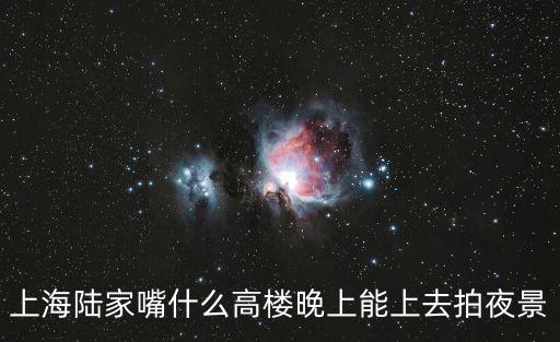 上海陸家嘴什么高樓晚上能上去拍夜景
