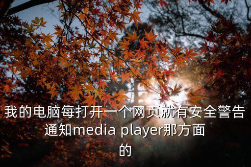我的電腦每打開一個網頁就有安全警告通知media player那方面的