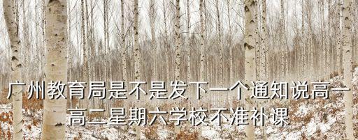 廣州教育局是不是發(fā)下一個(gè)通知說(shuō)高一高二星期六學(xué)校不準(zhǔn)補(bǔ)課