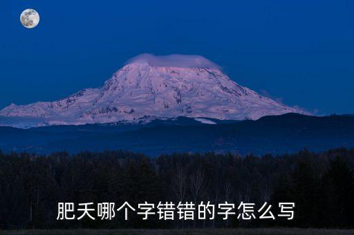 肥夭哪個字錯錯的字怎么寫