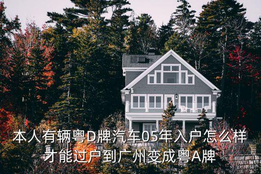 本人有輛粵D牌汽車05年入戶怎么樣才能過戶到廣州變成粵A牌