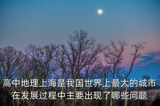 高中地理上海是我國世界上最大的城市在發展過程中主要出現了哪些問題