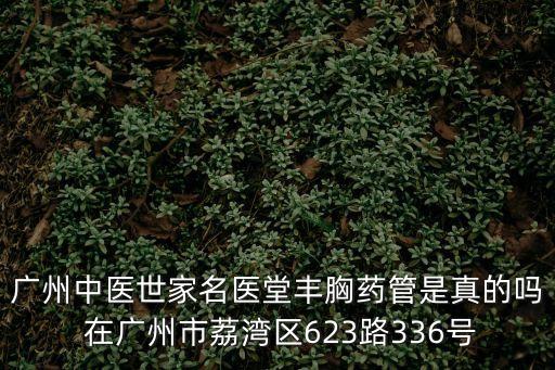 廣州中醫(yī)世家名醫(yī)堂豐胸藥管是真的嗎 在廣州市荔灣區(qū)623路336號