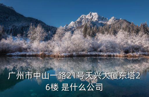 廣州市中山一路21號天興大廈東塔26樓 是什么公司