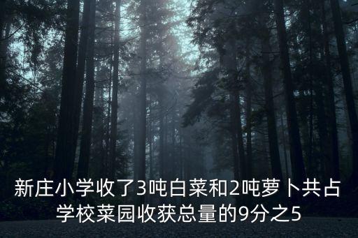 新莊小學(xué)收了3噸白菜和2噸蘿卜共占學(xué)校菜園收獲總量的9分之5