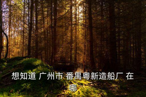 想知道 廣州市 番禺粵新造船廠 在哪