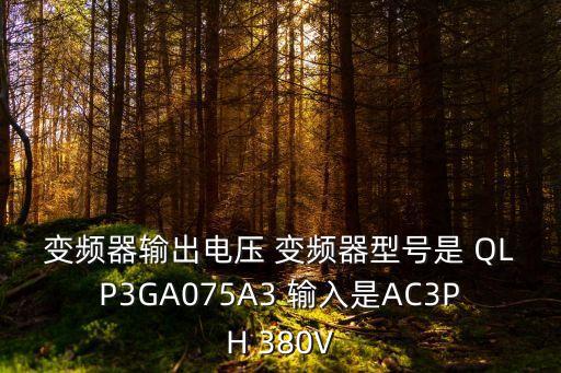 變頻器輸出電壓 變頻器型號是 QLP3GA075A3 輸入是AC3PH 380V
