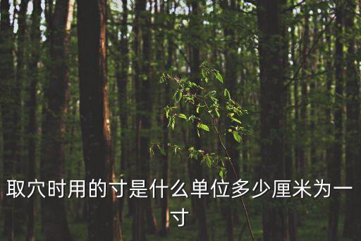 取穴時用的寸是什么單位多少厘米為一寸