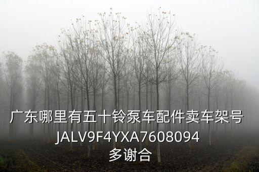 廣東哪里有五十鈴泵車配件賣車架號(hào) JALV9F4YXA7608094 多謝合