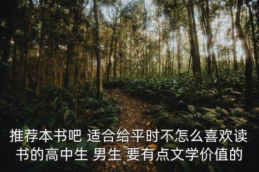 推薦本書吧 適合給平時不怎么喜歡讀書的高中生 男生 要有點文學價值的