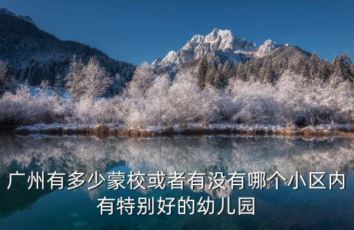 廣州有多少蒙校或者有沒有哪個小區內有特別好的幼兒園
