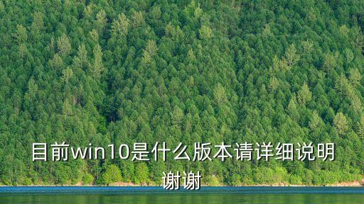 win10版本，目前win10是什么版本請詳細說明謝謝