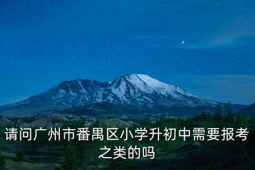 請問廣州市番禺區小學升初中需要報考之類的嗎
