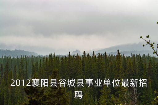 2012襄陽縣谷城縣事業單位最新招聘