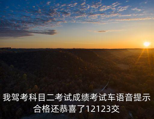 我駕考科目二考試成績考試車語音提示合格還恭喜了12123交
