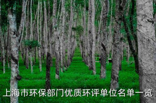 上海市環(huán)保部門優(yōu)質環(huán)評單位名單一覽
