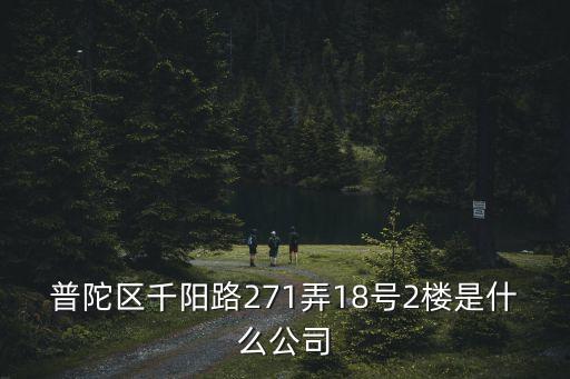 普陀區(qū)千陽路271弄18號(hào)2樓是什么公司