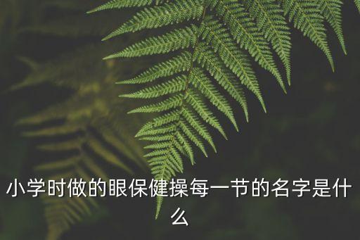 上海市小學(xué)二年級眼保健操，小學(xué)時做的眼保健操每一節(jié)的名字是什么