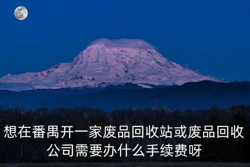 想在番禺開一家廢品回收站或廢品回收公司需要辦什么手續費呀