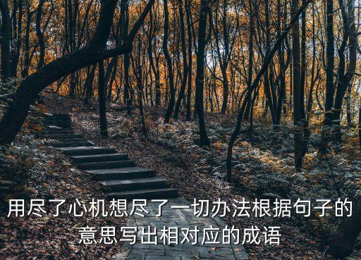 用盡了心機想盡了一切辦法根據句子的意思寫出相對應的成語