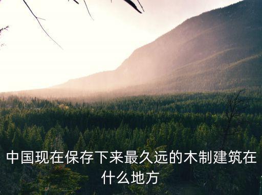 中國現在保存下來最久遠的木制建筑在什么地方
