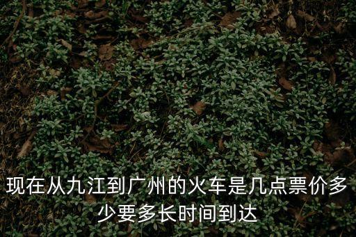 現在從九江到廣州的火車是幾點票價多少要多長時間到達