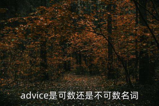 advice是可數還是不可數名詞