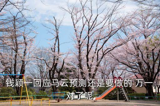 錢穎一回應馬云預測還是要做的 萬一對了呢