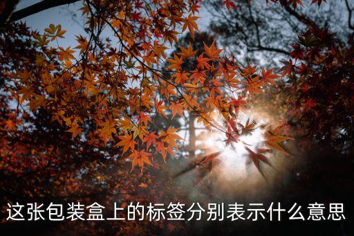 這張包裝盒上的標簽分別表示什么意思