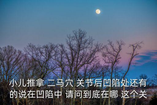 小兒推拿 二馬穴 關節后凹陷處還有的說在凹陷中 請問到底在哪 這個關