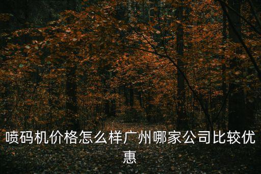 噴碼機價格怎么樣廣州哪家公司比較優惠
