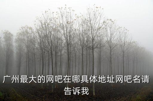 廣州最大的網絡直播基地，廣州最大的網吧在哪具體地址網吧名請告訴我