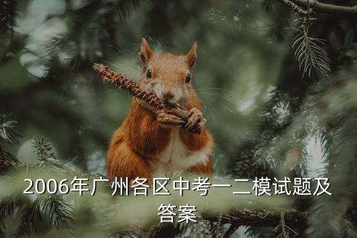 2006年廣州各區中考一二模試題及答案