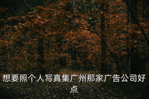 想要照個人寫真集廣州那家廣告公司好點
