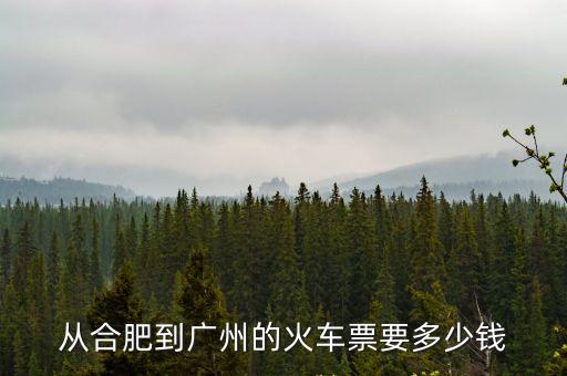 從合肥到廣州的火車票要多少錢