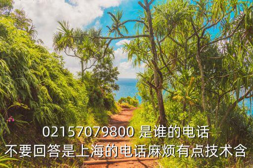02157079800 是誰(shuí)的電話(huà)不要回答是上海的電話(huà)麻煩有點(diǎn)技術(shù)含