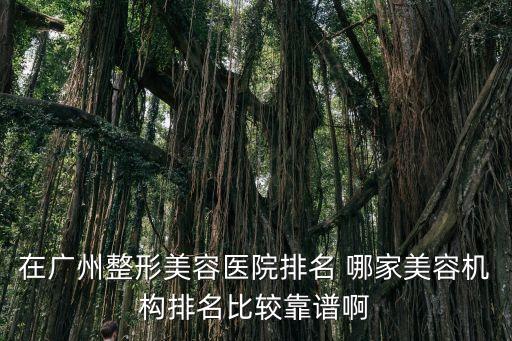 在廣州整形美容醫(yī)院排名 哪家美容機(jī)構(gòu)排名比較靠譜啊