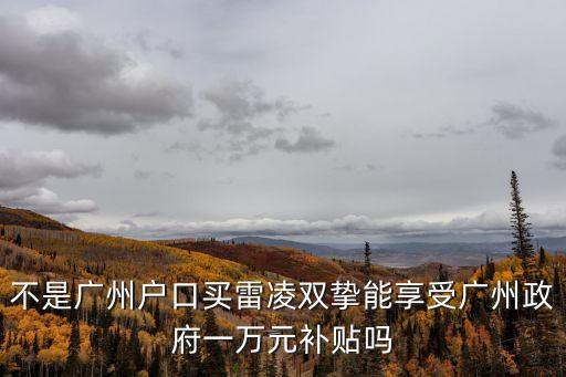 非廣州戶籍新能源補貼，不是廣州戶口買雷凌雙摯能享受廣州政府一萬元補貼嗎