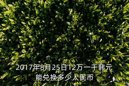 2017年8月25日12萬(wàn)一千韓元能兌換多少人民幣