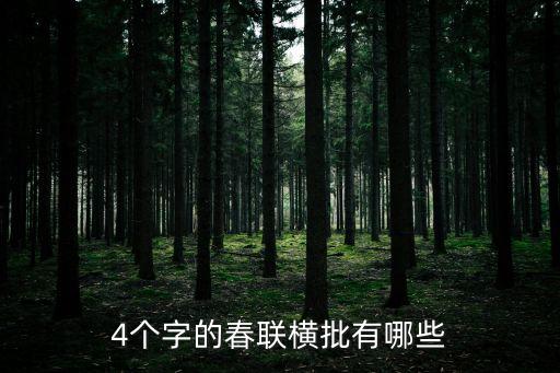 4個字的春聯橫批有哪些